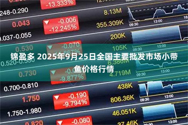 锦盈多 2025年9月25日全国主要批发市场小带鱼价格行情